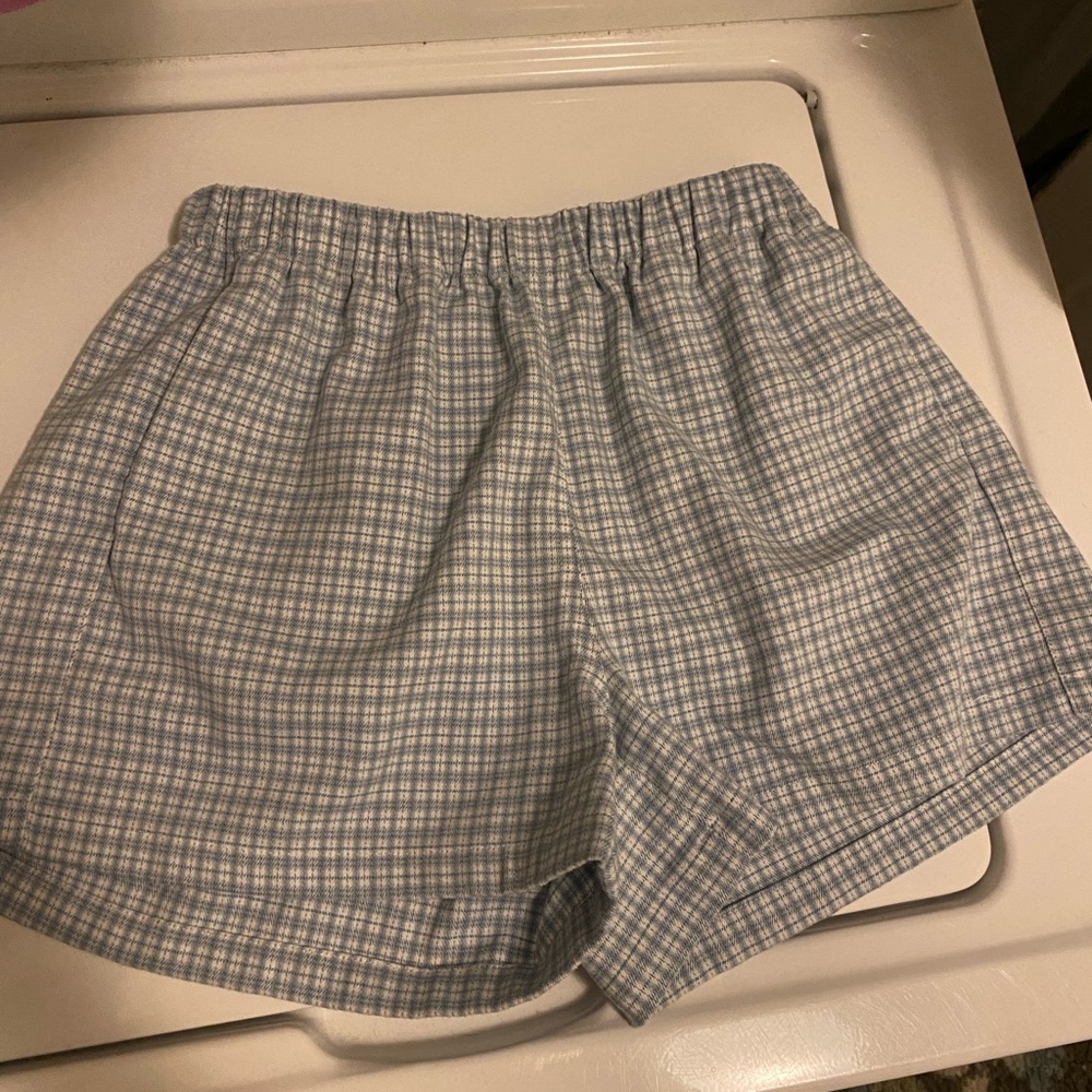 john galt/ brandy blue and white gingham boxer shorts